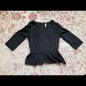 Target black peplum quarter sleeve top